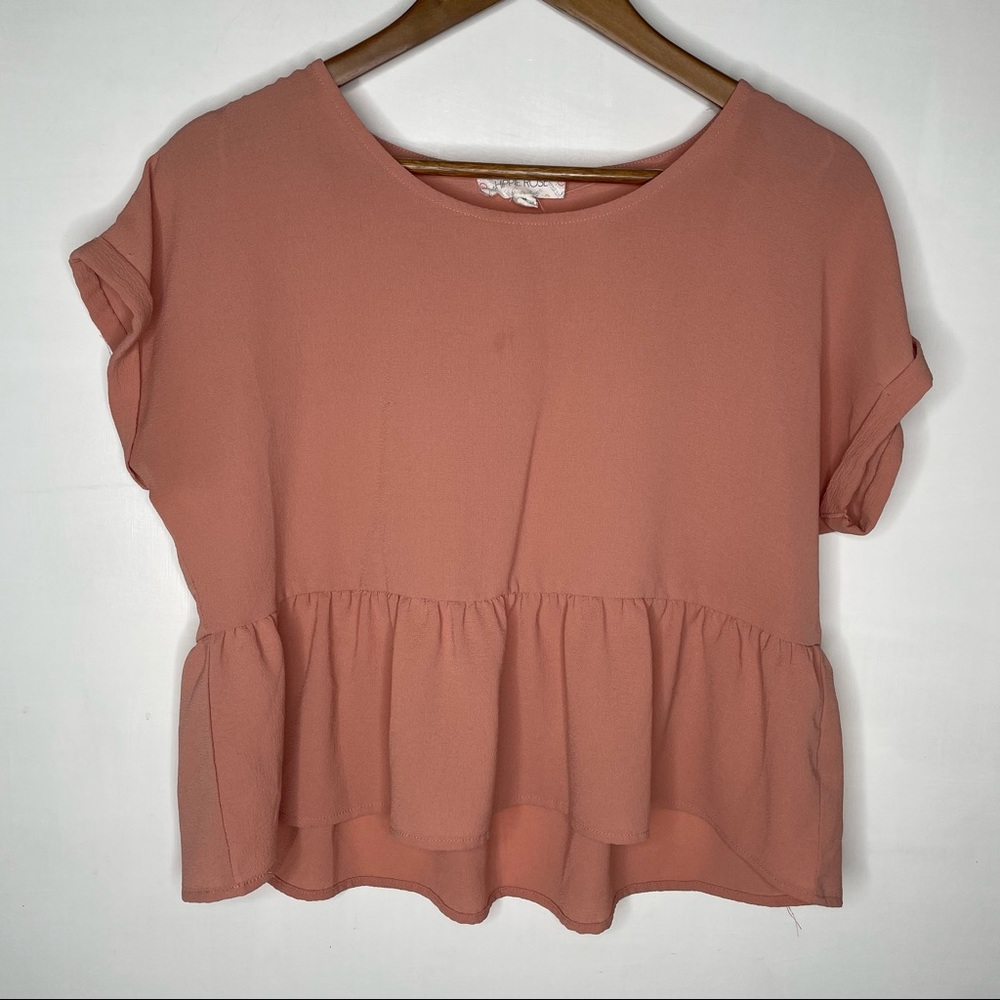 🍋Hippie Rose Mauve ruffled top